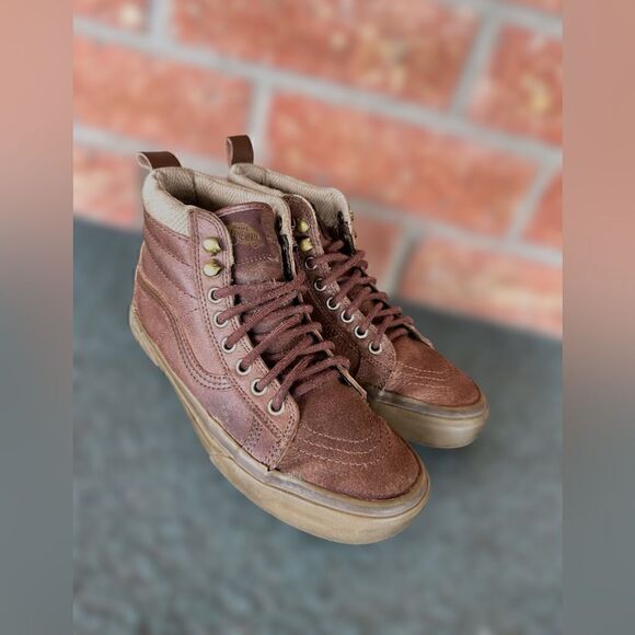 VANS MTE LEATHER BROWN HERRINGBONE MENS size 6.5 Womens 8.0 main image 5